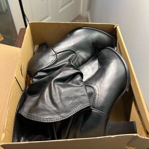 Black Leather Ankle Boots